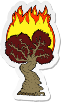 sticker van een cartoon brandende boom png