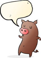 funny cartoon pig with speech bubble png