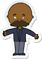 sticker of a cartoon bald man with open arms png