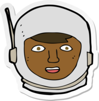 autocollant d'une tête d'astronaute de dessin animé png