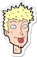 sticker of a cartoon man sticking out tongue png