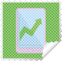 electronic tablet showing business performance graphic png illustration square sticker stamp