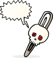 speech bubble cartoon skull hairclip png