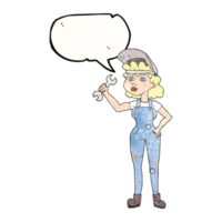 discours bulle texturé dessin animé femme avec clé png