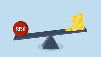 Investition hoch Risiko hoch erwartet zurückkehren, Animation von Balance mit ein hoch Risiko Belastung zu verdienen ein kastenreich Kasse Dollar belohnen. video