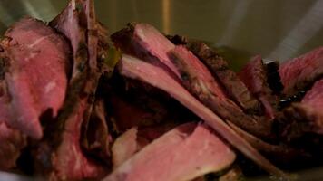 Pan searing beefsteak in butter with spice and herbs video