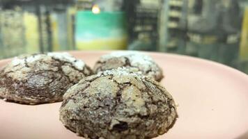 Chocolate chip cookies on rustic background, Homemade Chocolate Chip Cookie Dough. video