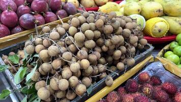 Fruit and vegetable stall at Funchal Workers Market, Madeira, Portugal video