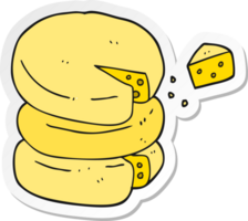 pegatina de una rueda de queso de dibujos animados png