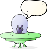 freehand drawn speech bubble cartoon alien spaceship png