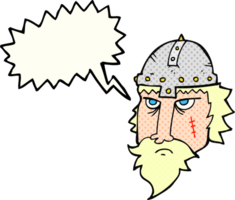 freehand drawn comic book speech bubble cartoon viking warrior png