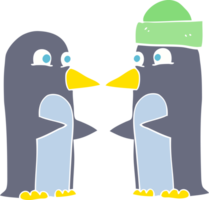 ilustración de color plano de pingüinos png