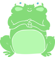 flat color illustration of funny frog png