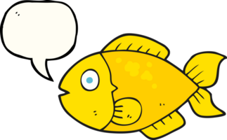Freihändig gezeichneter Sprechblasen-Cartoon-Fisch png