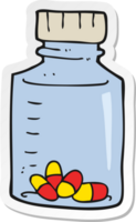 sticker of a cartoon jar of pills png