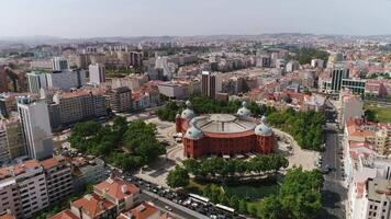 Campo Pequeno Palace Aerial View. Lisbon, Portugal video