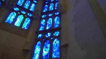 Inside Sagrada Familia Church in Barcelona Spain video