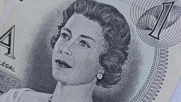 antiguo papper dinero. reina elizabeth retrato video