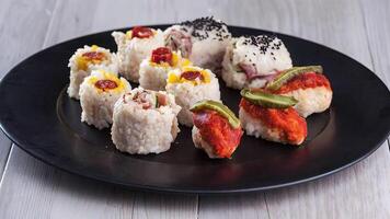 savoureux Sushi Japonais nourriture video