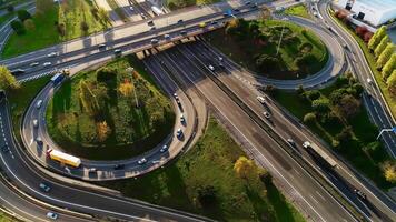 Stadt der Verkehr Antenne Aussicht video