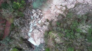 Tahiti Waterfall in Geres Portugal. Nature Background video