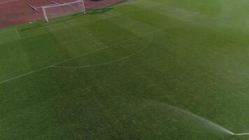 Soccer Field Irrigation Aerial View video