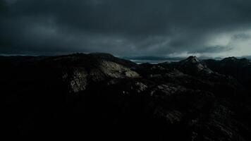 Cloudy Mountains at Night Aerial View video