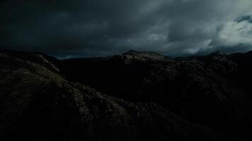 Cloudy Mountains at Night Aerial View video