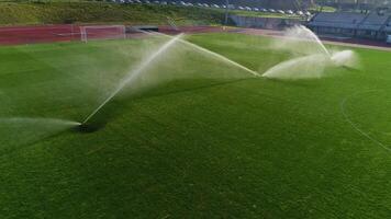 futebol campo irrigação aéreo Visão video