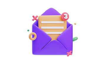 Email 3d animation for web, app, infographic, etc video