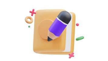 carnet 3d animation pour la toile, application, infographie, etc video