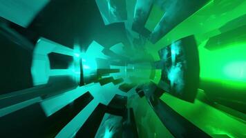 3d geanimeerd achtergrond van abstract naadloos lus sci-fi tunnel met licht Effecten video