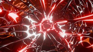 3D animated background of abstract seamless loop tunnel with neon light effects video