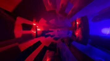 3d geanimeerd achtergrond van abstract naadloos lus sci-fi tunnel met licht Effecten video