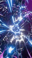 Bright glowing neon lights moving in endless loops video
