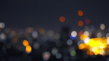 Blurred of night city skyscraper and tower lights bokeh , Soft Focus , Metropolis Backgound video