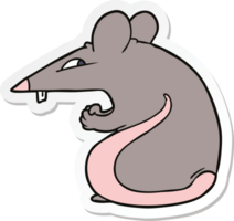 adesivo de um rato de desenho animado astuto png