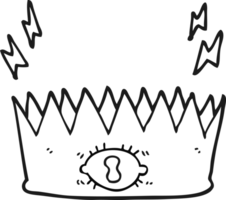 black and white cartoon magic crown png