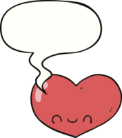 cartoon love heart character and speech bubble png