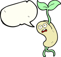 comic book speech bubble cartoon sprouting seed png