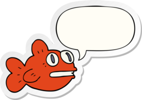 cartoon vis en tekstballon sticker png