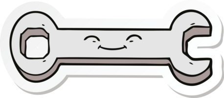 sticker of a cartoon spanner png