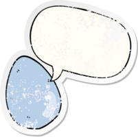 cartoon egg and speech bubble distressed sticker png