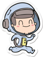 sticker of a happy cartoon astronaut png