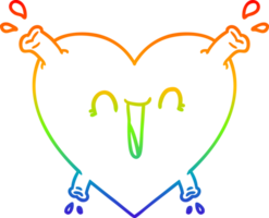 Regenbogen-Gradientenlinie Zeichnung Cartoon gesundes Herz png