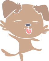 chien de danse de dessin animé de style plat couleur png