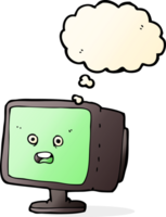 cartoon computer screen with thought bubble png