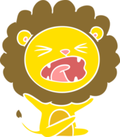 piatto colore stile cartone animato Leone lancio collera png