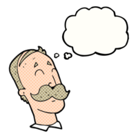 thought bubble cartoon ageing man with mustache png