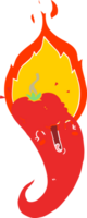 estilo de cor plana cartoon flamejante pimenta malagueta png